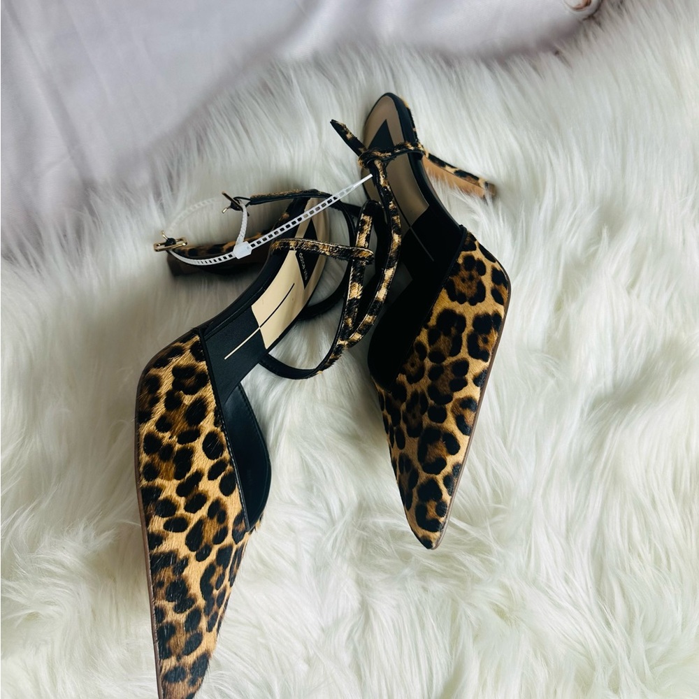 Dolce Vita Leopard-Print Pointed Slingbacks in Black & Brown - Picture 5 of 9